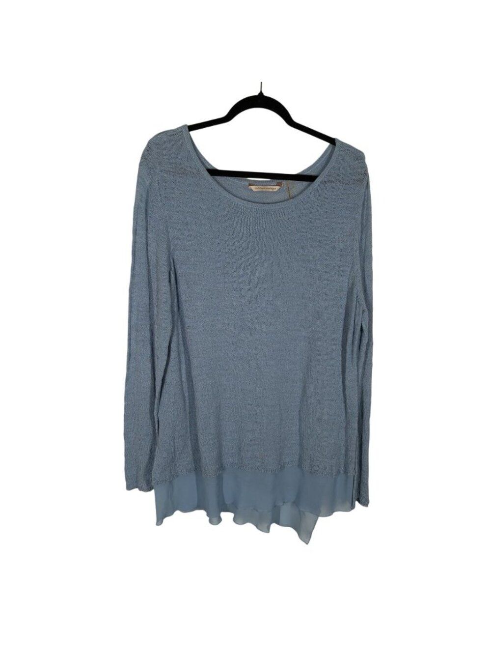 Soft Surroundings Women XL Light Blue Long Sleeve Scoop Neck Layered Tunic Top